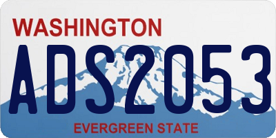 WA license plate ADS2053