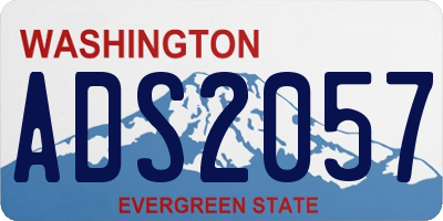 WA license plate ADS2057