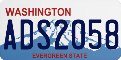 WA license plate ADS2058