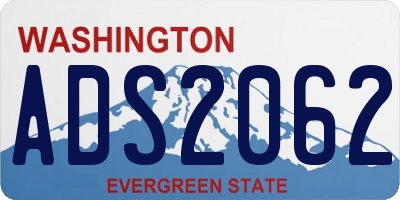 WA license plate ADS2062