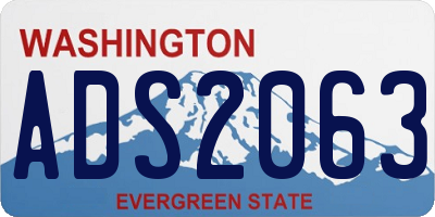WA license plate ADS2063