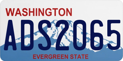 WA license plate ADS2065