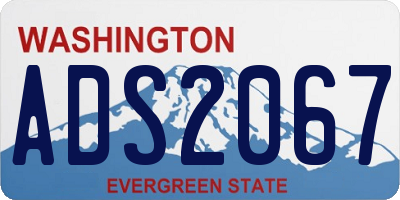 WA license plate ADS2067