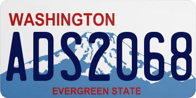 WA license plate ADS2068