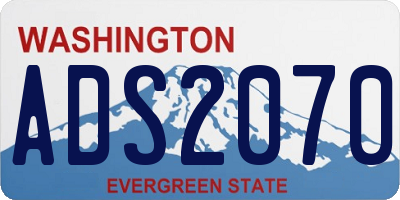 WA license plate ADS2070