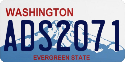 WA license plate ADS2071