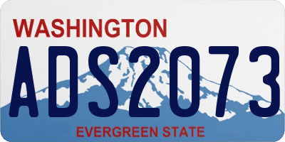 WA license plate ADS2073
