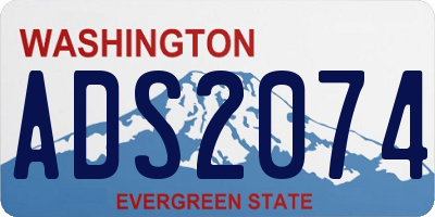 WA license plate ADS2074