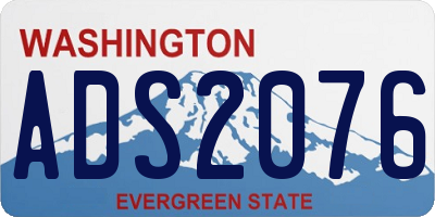 WA license plate ADS2076
