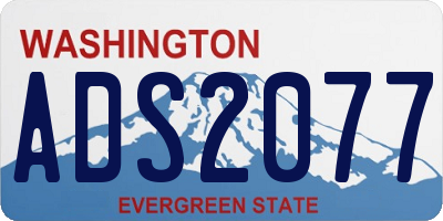 WA license plate ADS2077