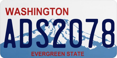WA license plate ADS2078