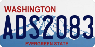 WA license plate ADS2083