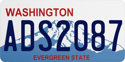 WA license plate ADS2087