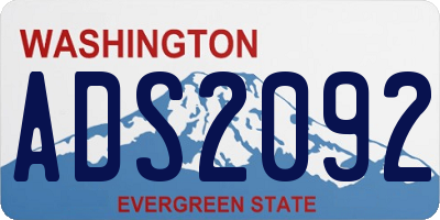 WA license plate ADS2092