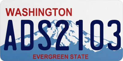 WA license plate ADS2103