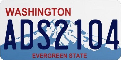 WA license plate ADS2104
