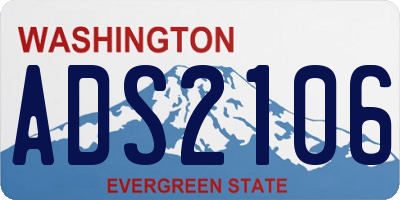 WA license plate ADS2106