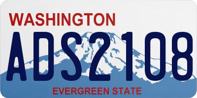 WA license plate ADS2108