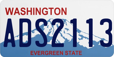 WA license plate ADS2113