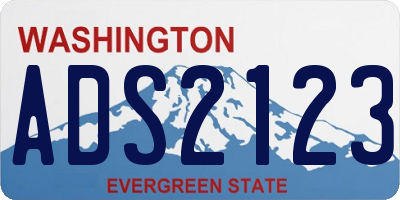 WA license plate ADS2123