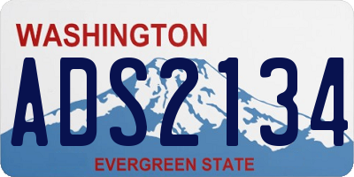WA license plate ADS2134