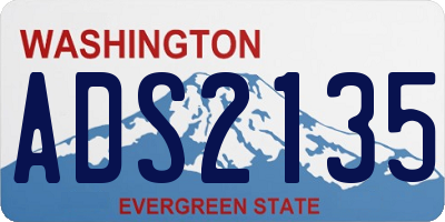 WA license plate ADS2135