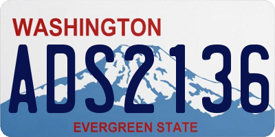 WA license plate ADS2136