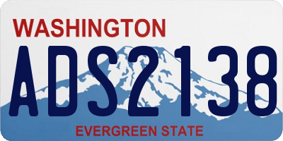 WA license plate ADS2138