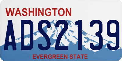 WA license plate ADS2139