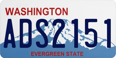 WA license plate ADS2151