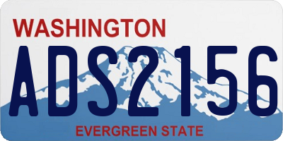 WA license plate ADS2156