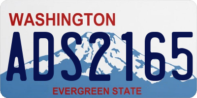 WA license plate ADS2165