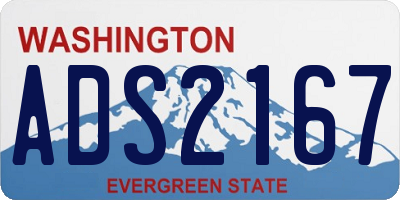 WA license plate ADS2167