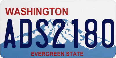 WA license plate ADS2180