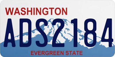 WA license plate ADS2184