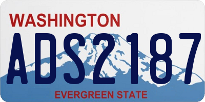 WA license plate ADS2187