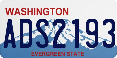 WA license plate ADS2193