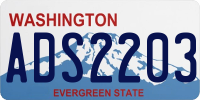 WA license plate ADS2203