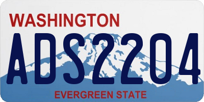 WA license plate ADS2204