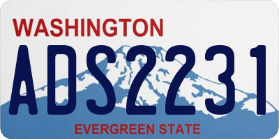 WA license plate ADS2231