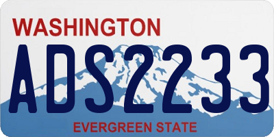WA license plate ADS2233