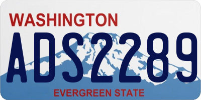 WA license plate ADS2289