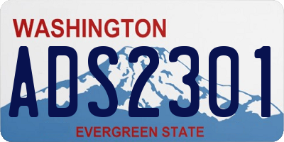 WA license plate ADS2301