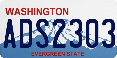 WA license plate ADS2303