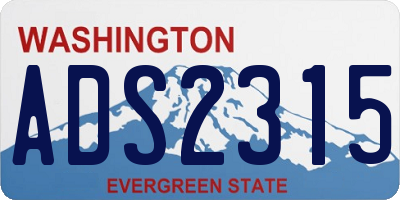 WA license plate ADS2315