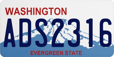 WA license plate ADS2316