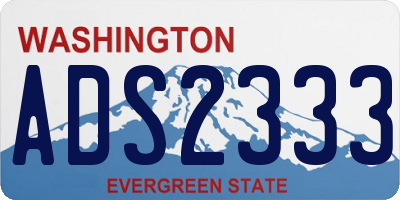 WA license plate ADS2333