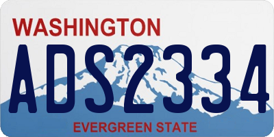 WA license plate ADS2334