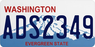 WA license plate ADS2349