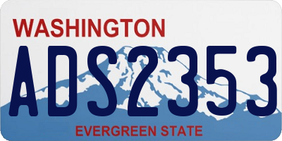 WA license plate ADS2353
